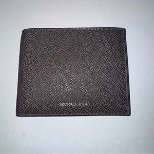 Michael Kors Men's Dark Brown Pebbled Leather Wallet